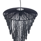 Abat-jour de lustre Wooden Bead en perles de bois noir, vue 6