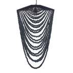 Abat-jour de lustre Wooden Bead en perles de bois noir, vue 7