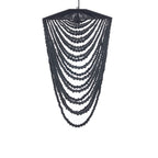 Abat-jour de lustre Wooden Bead en perles de bois noir