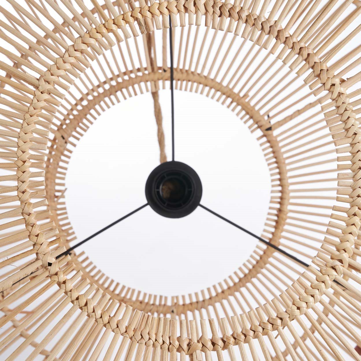 Abat-jour de suspension Arun en rotin naturel 55 cm, vue 4