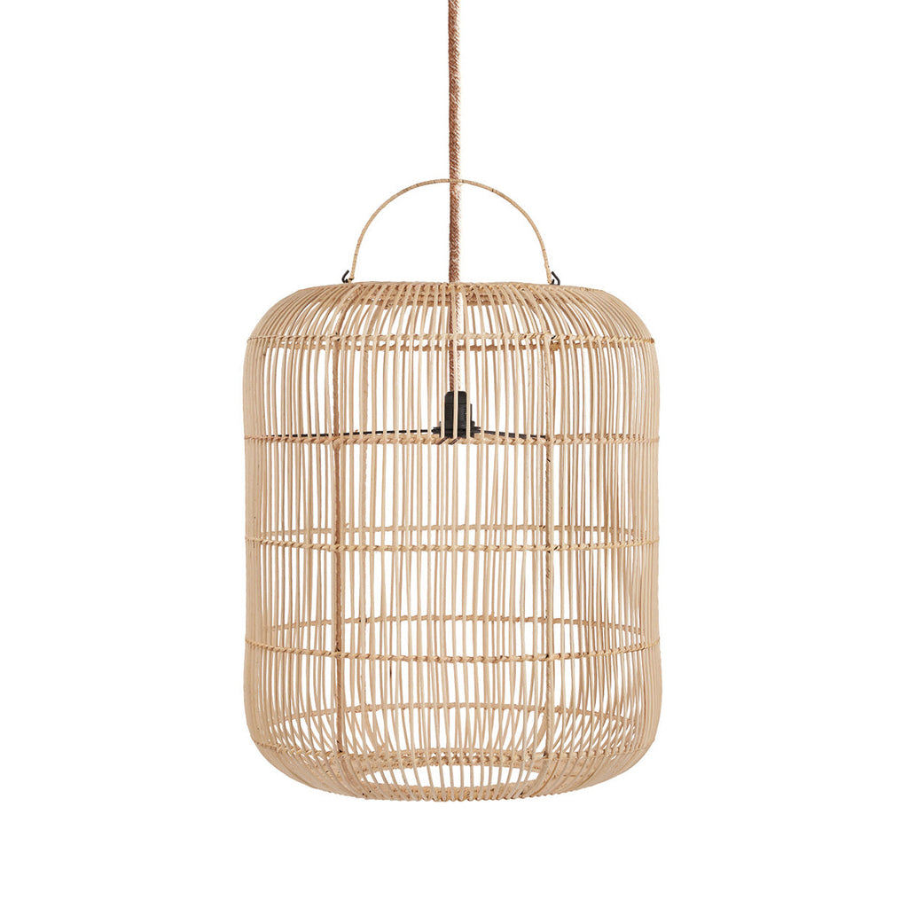 Abat-jour de suspension Bozelo en rotin naturel 60 cm