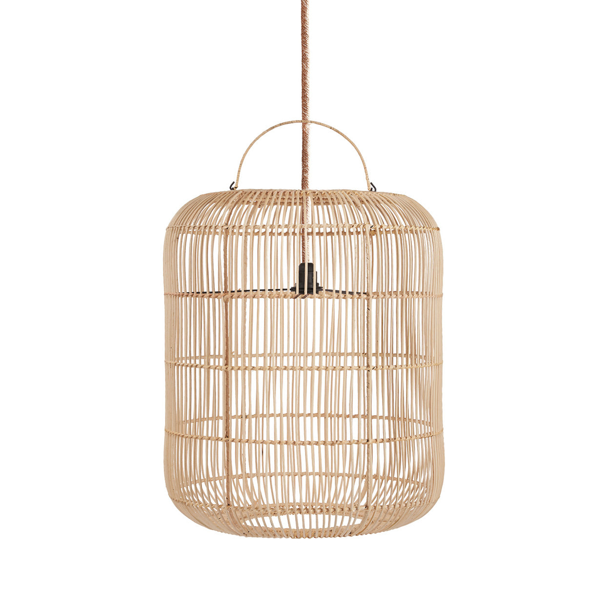 Abat-jour de suspension Bozelo en rotin naturel 60 cm