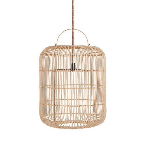Abat-jour de suspension Bozelo en rotin naturel 60 cm
