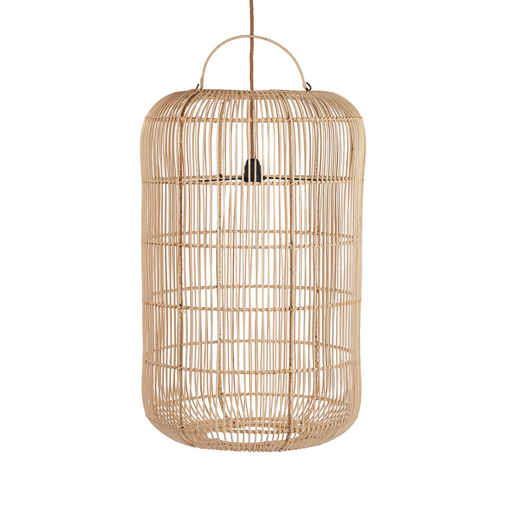 Abat-jour de suspension Bozelo en rotin naturel 80 cm