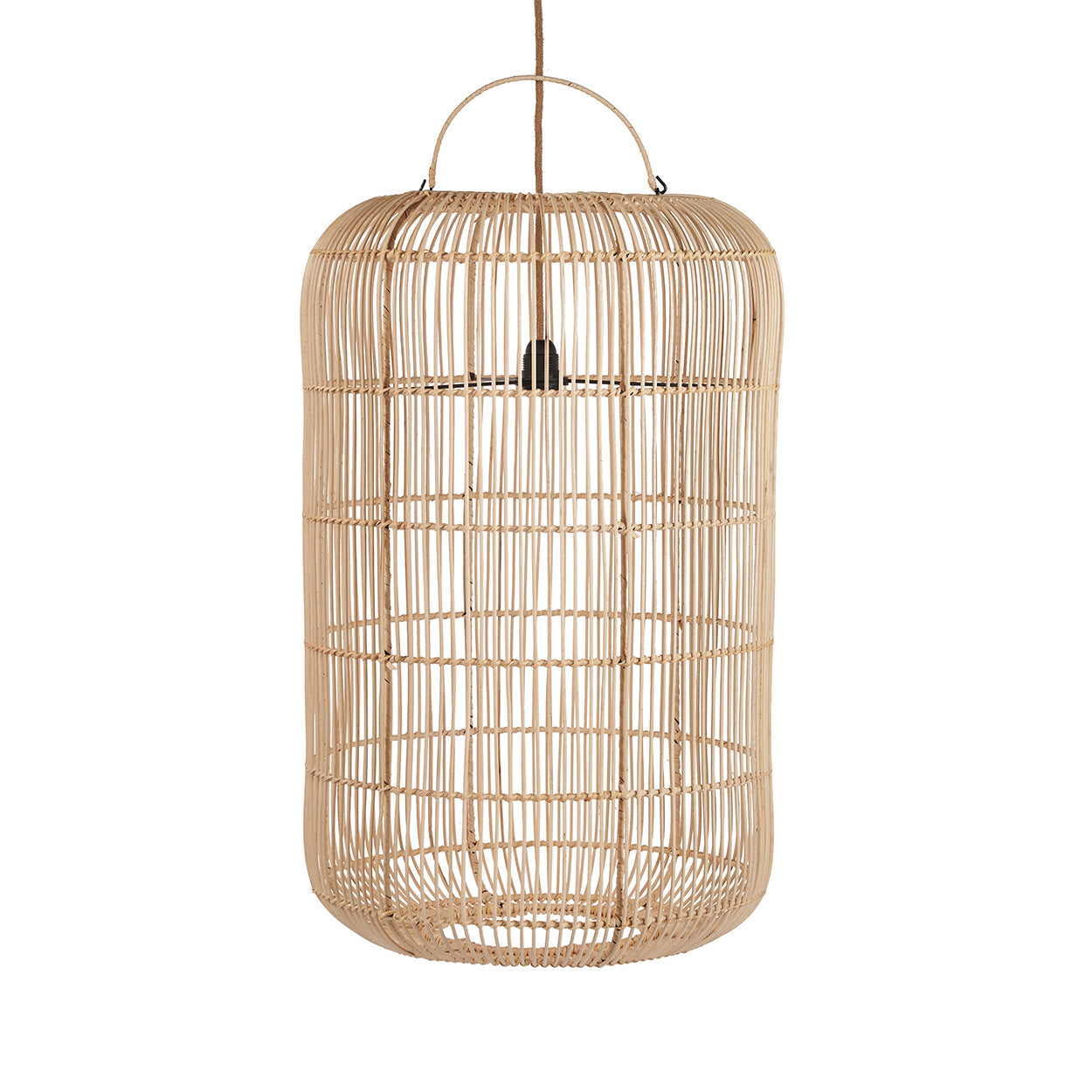 Abat-jour de suspension Bozelo en rotin naturel 80 cm