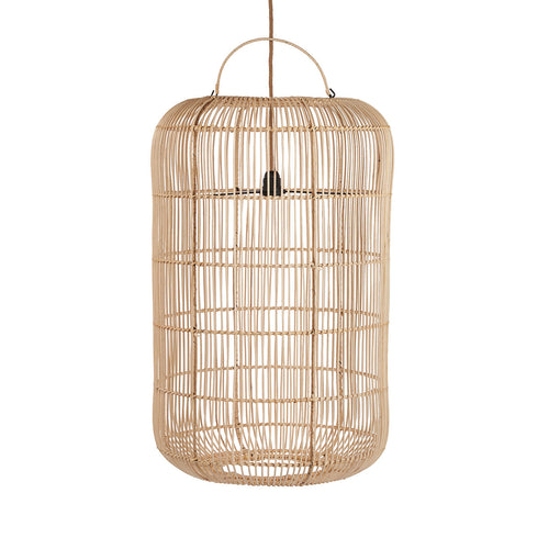 Abat-jour de suspension Bozelo en rotin naturel 80 cm