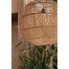 Abat-jour de suspension Bubble en rotin naturel 50 cm, vue 3