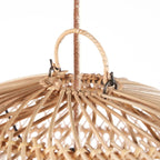 Abat-jour de suspension Bubble en rotin naturel 50 cm, vue 7
