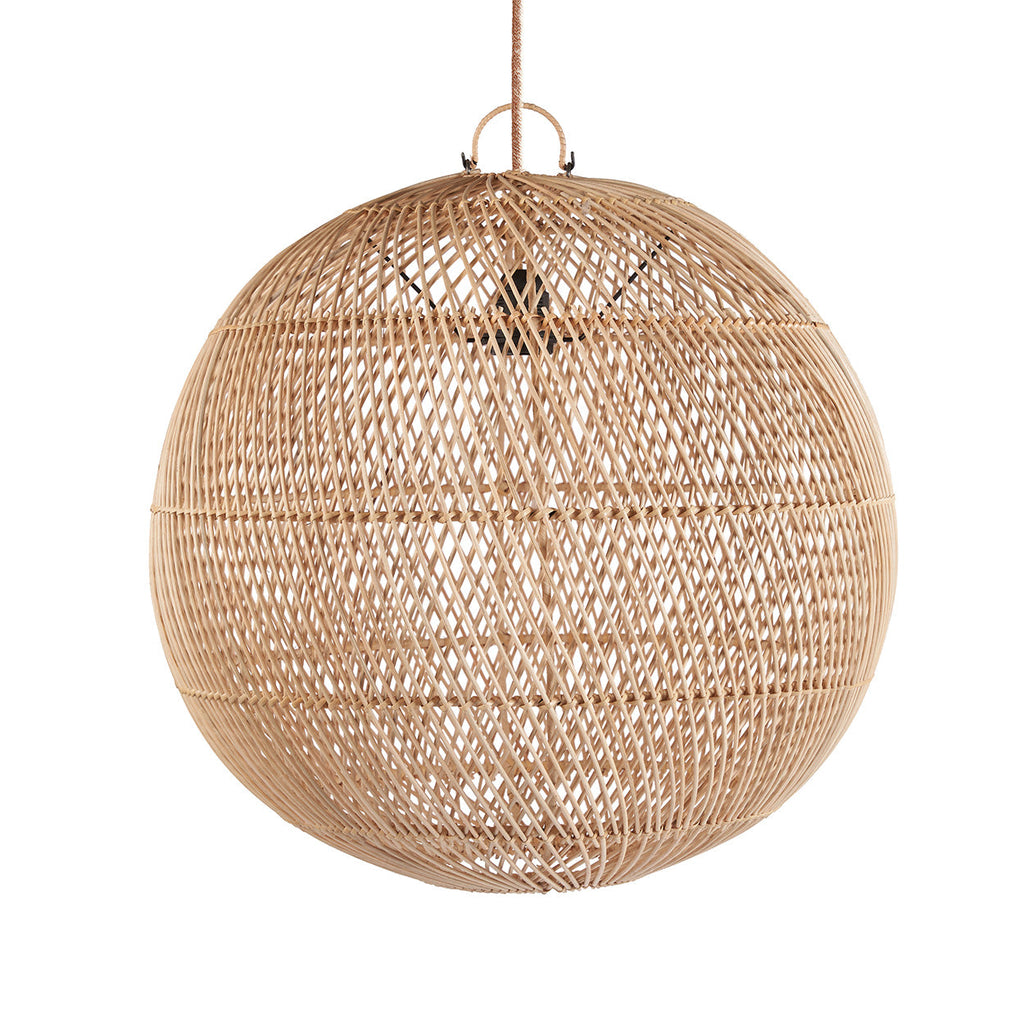 Abat-jour de suspension Bubble en rotin naturel 50 cm