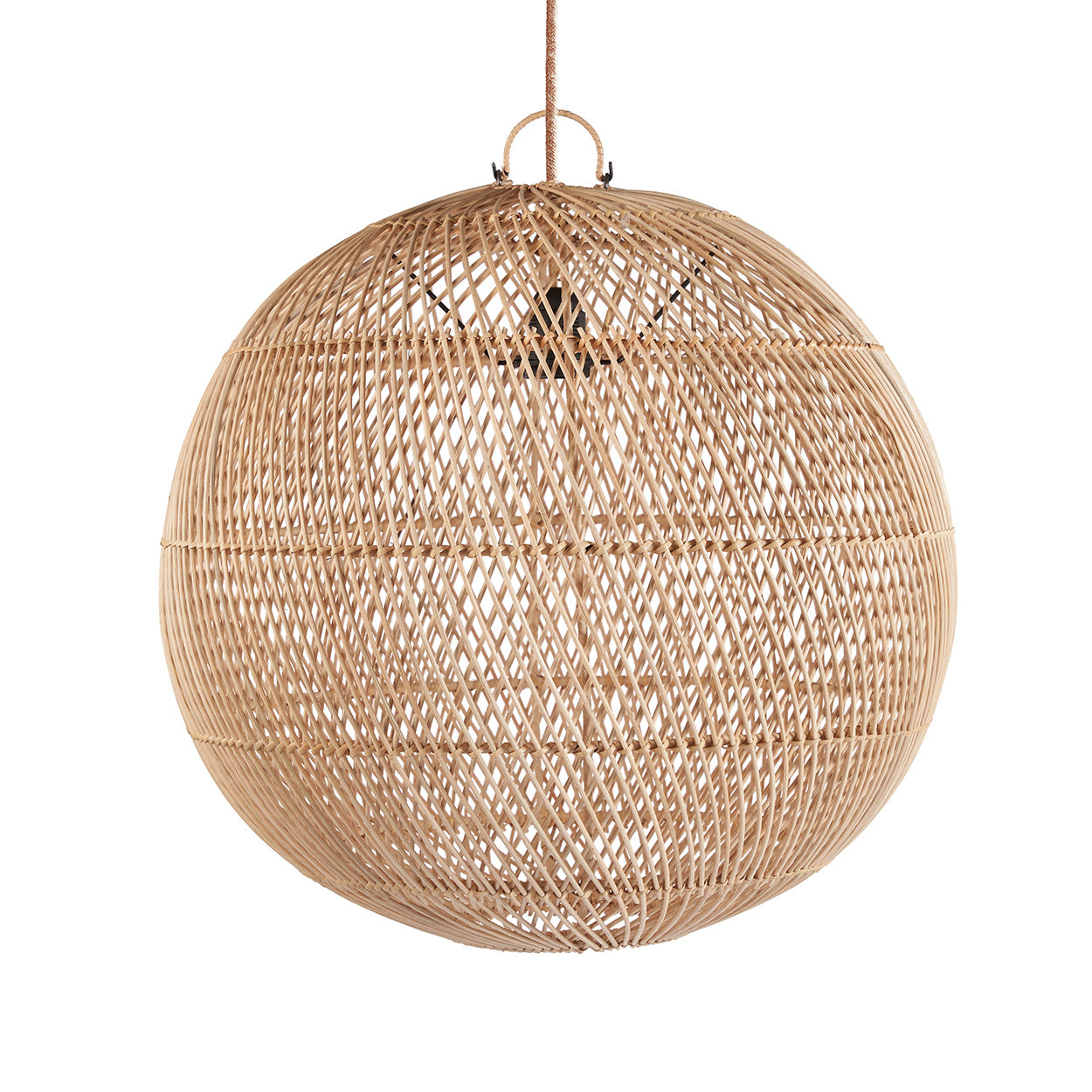 Abat-jour de suspension Bubble en rotin naturel 50 cm