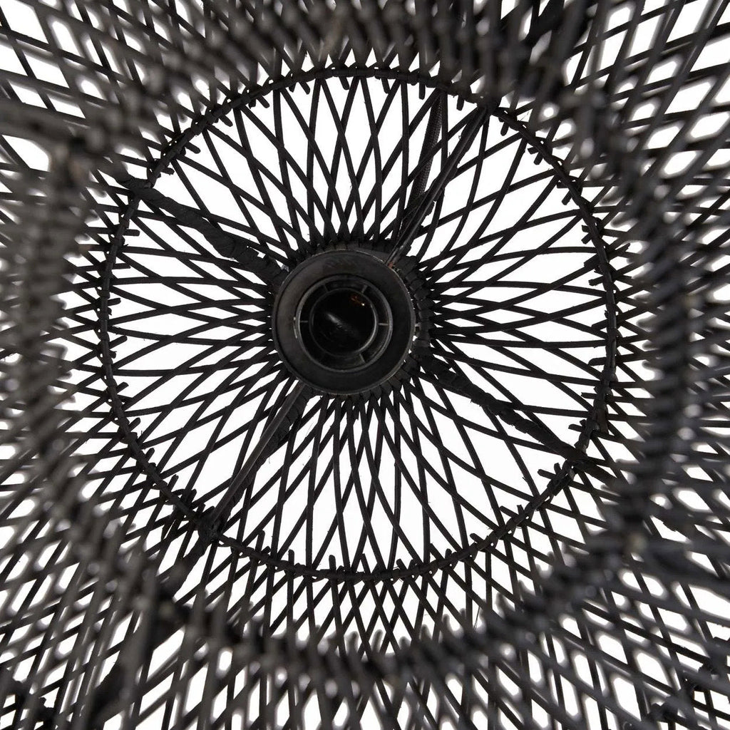 Abat-jour de suspension Bubble en rotin noir 50 cm, vue 5