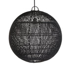 Abat-jour de suspension Bubble en rotin noir 50 cm