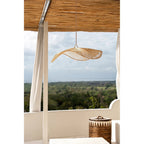 Abat-jour de suspension Chapeau en rotin naturel 75 cm, vue 4