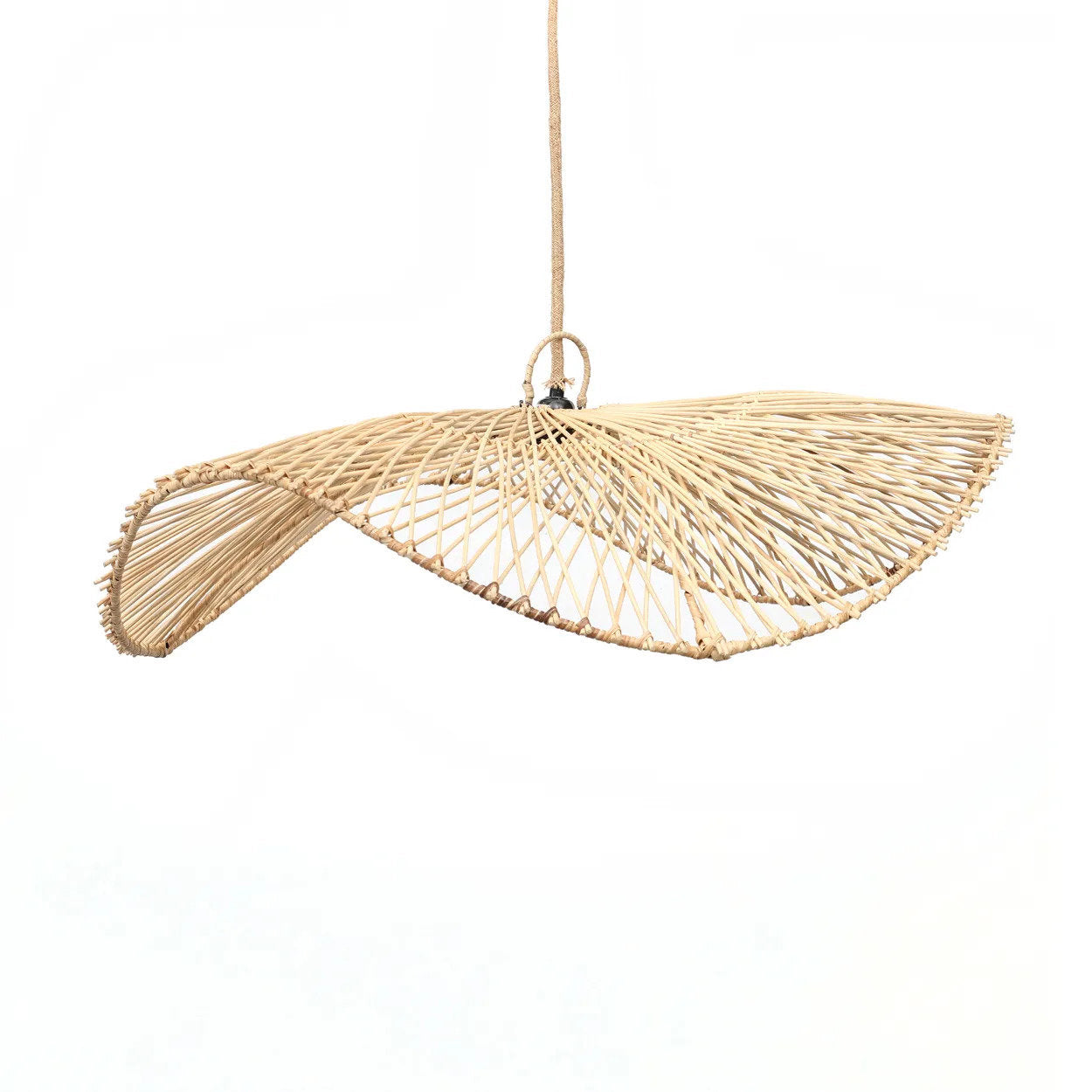 Abat-jour de suspension Chapeau en rotin naturel 75 cm, vue 6