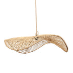 Abat-jour de suspension Chapeau en rotin naturel 75 cm