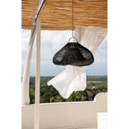 Abat-jour de suspension Cloud en rotin noir 60 cm, vue 4