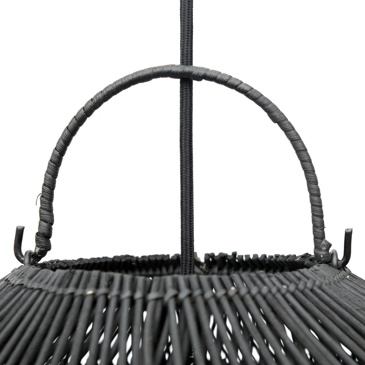 Abat-jour de suspension Cloud en rotin noir 60 cm, vue 6