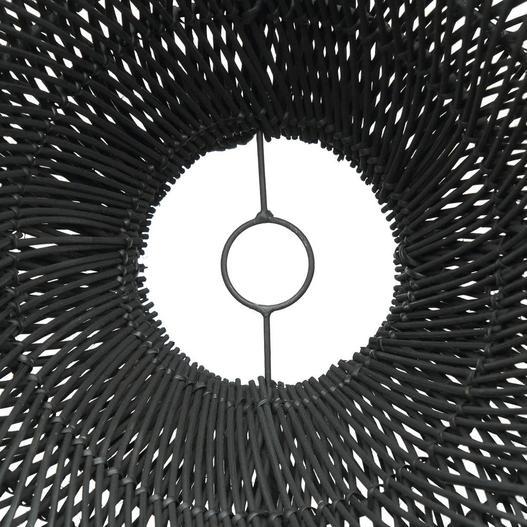 Abat-jour de suspension Cloud en rotin noir 60 cm, vue 7