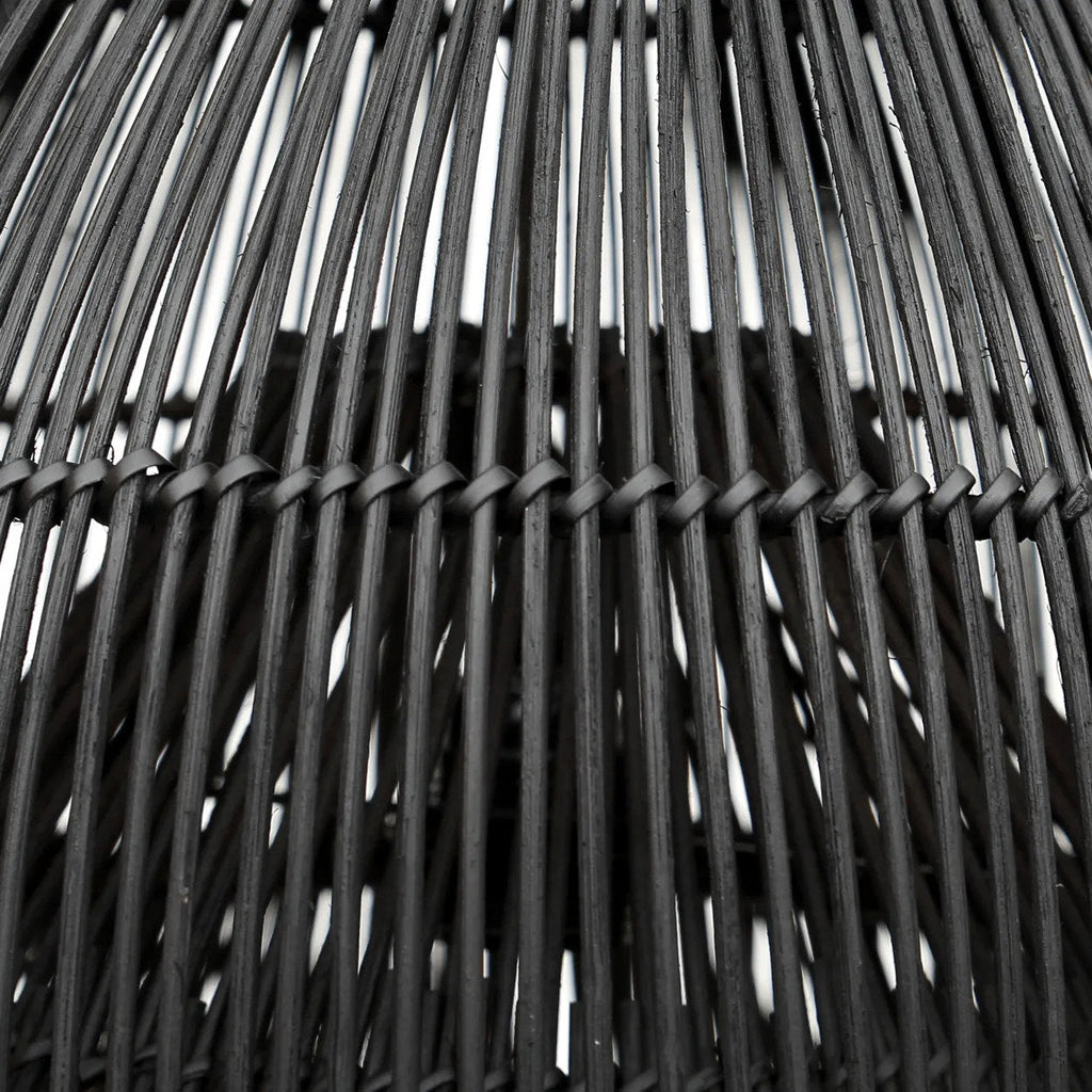Abat-jour de suspension Lobster Trap en rotin noir 50 cm, vue 7