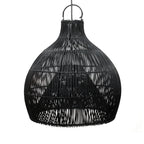 Abat-jour de suspension Lobster Trap en rotin noir 50 cm