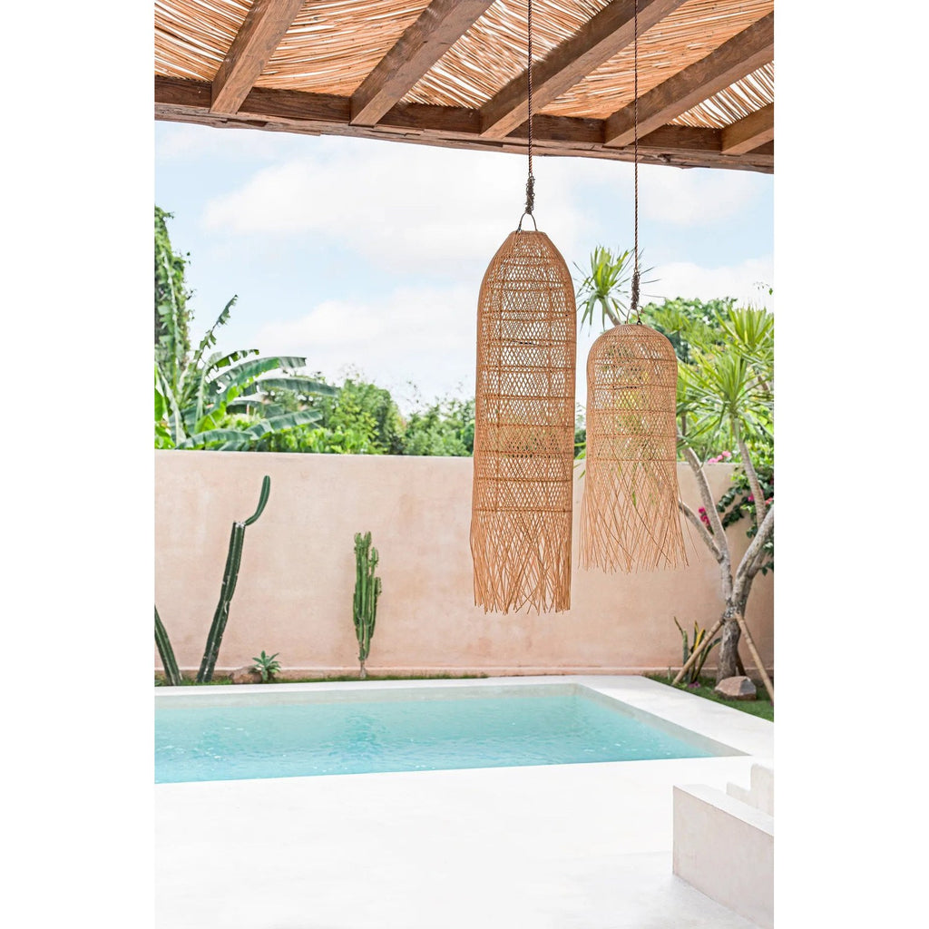Abat-jour de suspension Squid en rotin naturel 110 cm, vue 3
