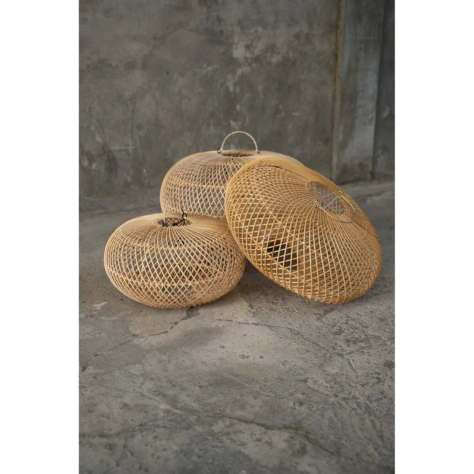 Abat-jour de suspension Wholly en rotin naturel 40 cm, vue 3