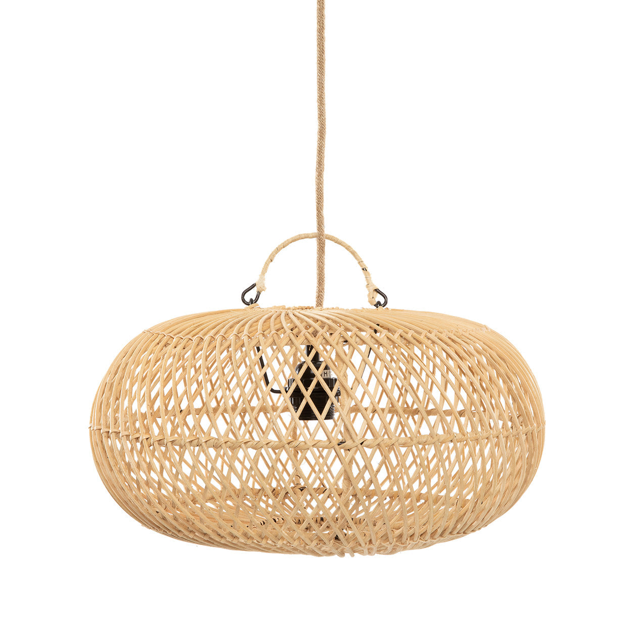 Abat-jour de suspension Wholly en rotin naturel 40 cm