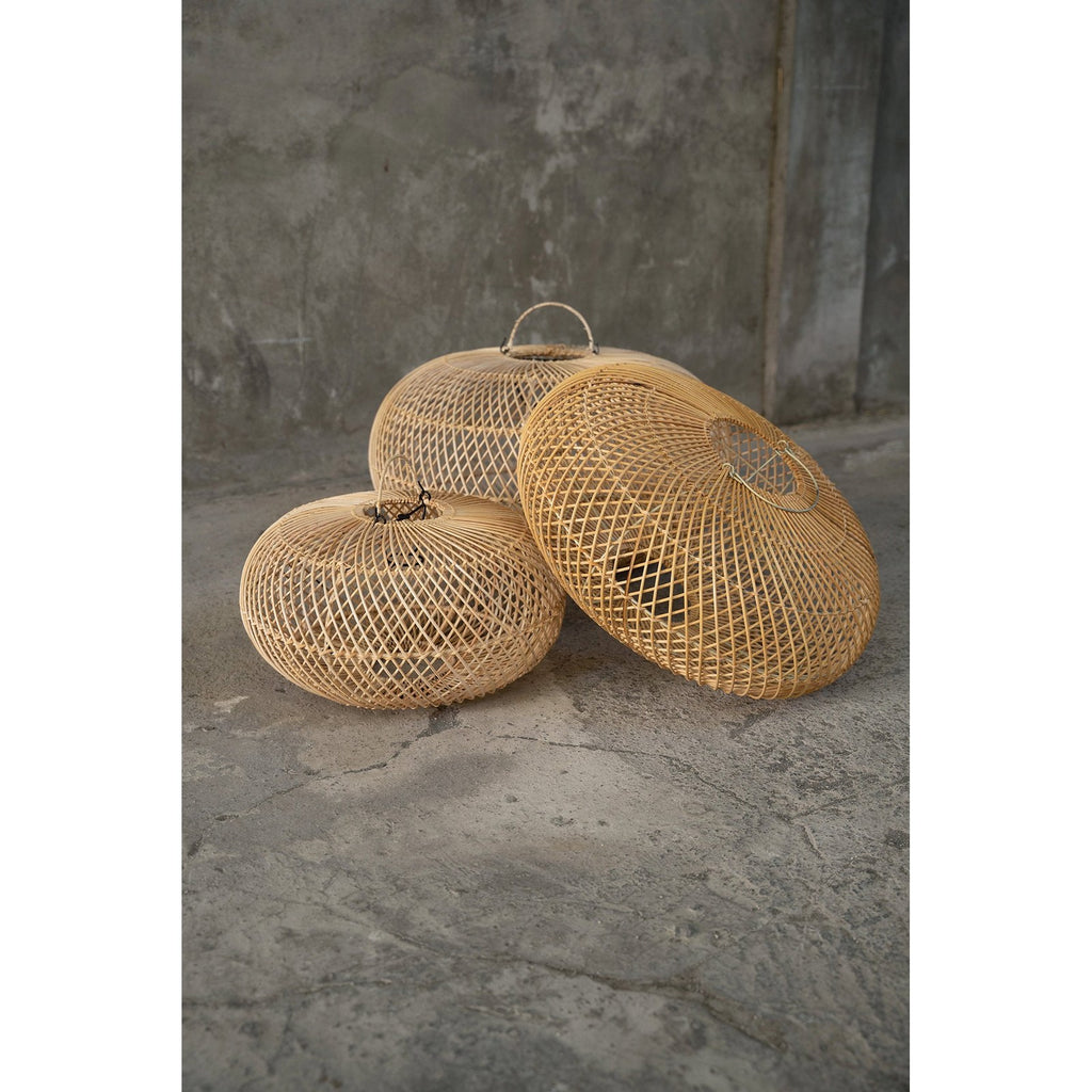 Abat-jour de suspension Wholly en rotin naturel 50 cm, vue 3
