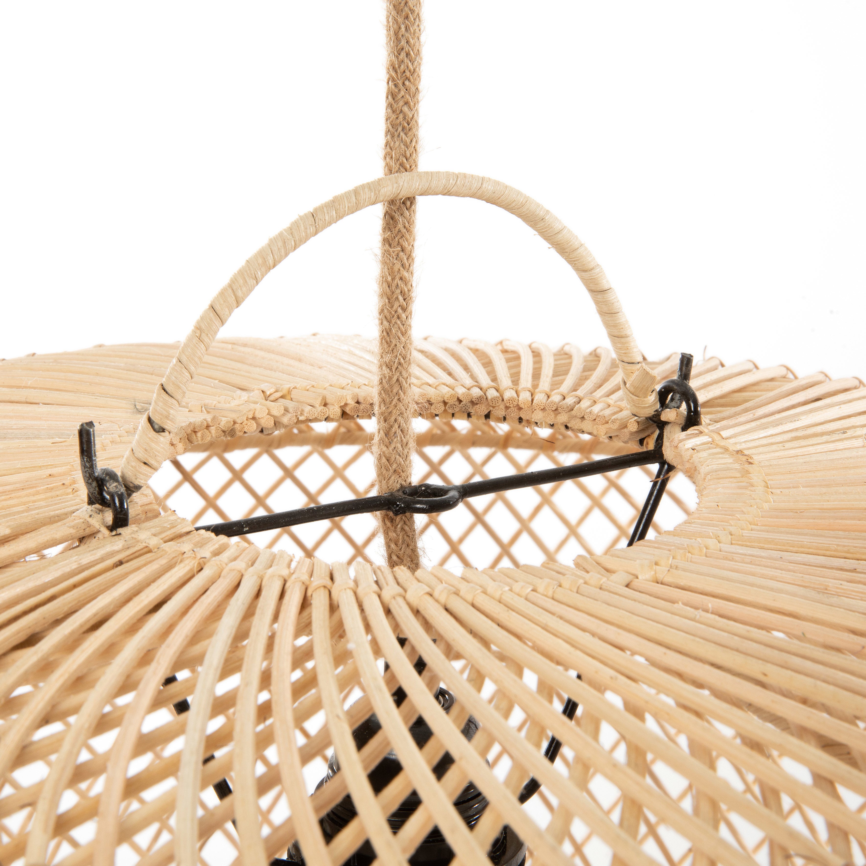 Abat-jour de suspension Wholly en rotin naturel 50 cm, vue 5