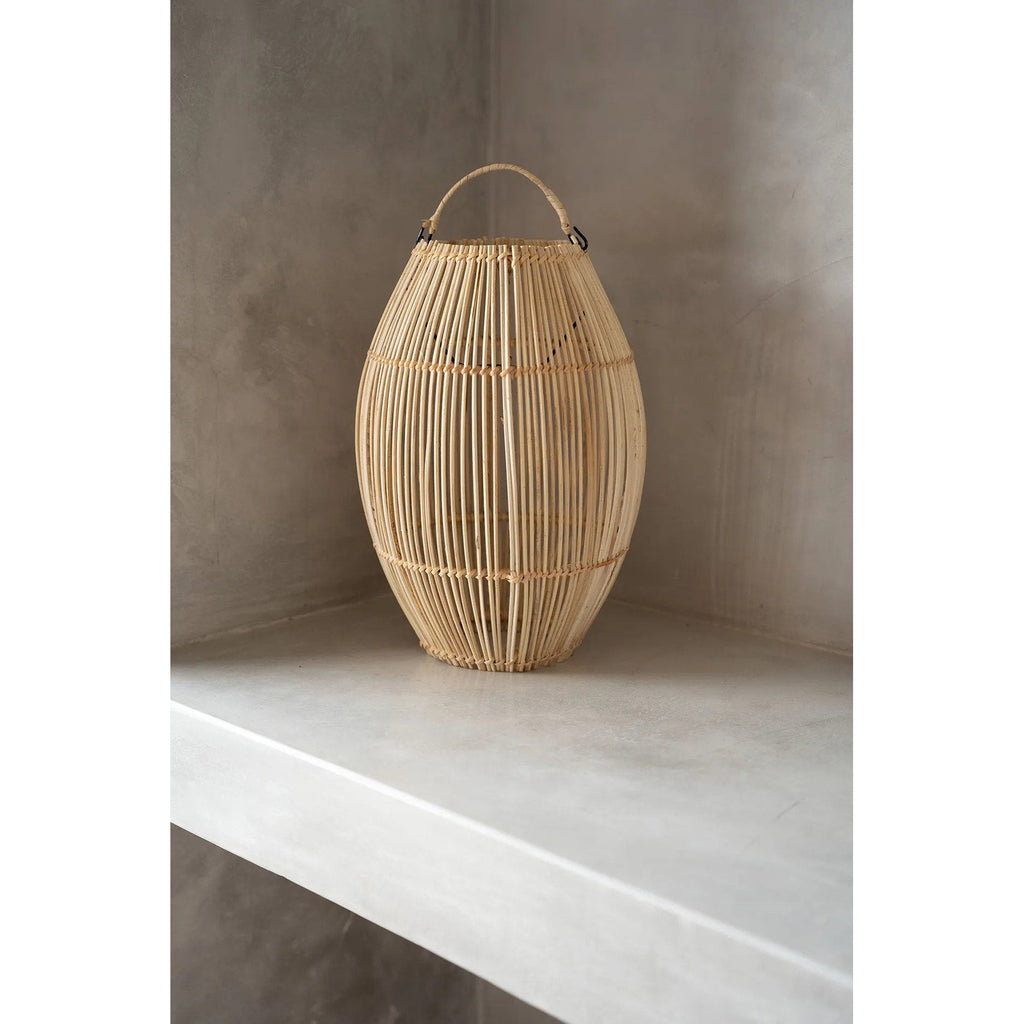 Abat-jour de suspension Zuri en rotin naturel 30 cm, vue 3