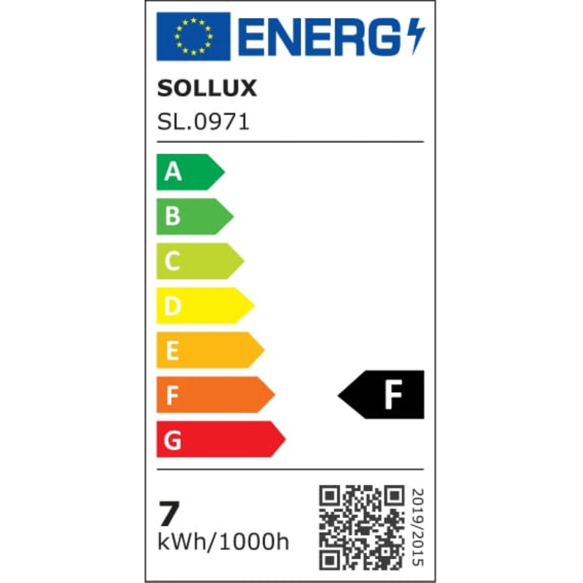 Étiquette énergie classe F de l'ampoule LED E14 blanc neutre 4000 K 680 lm