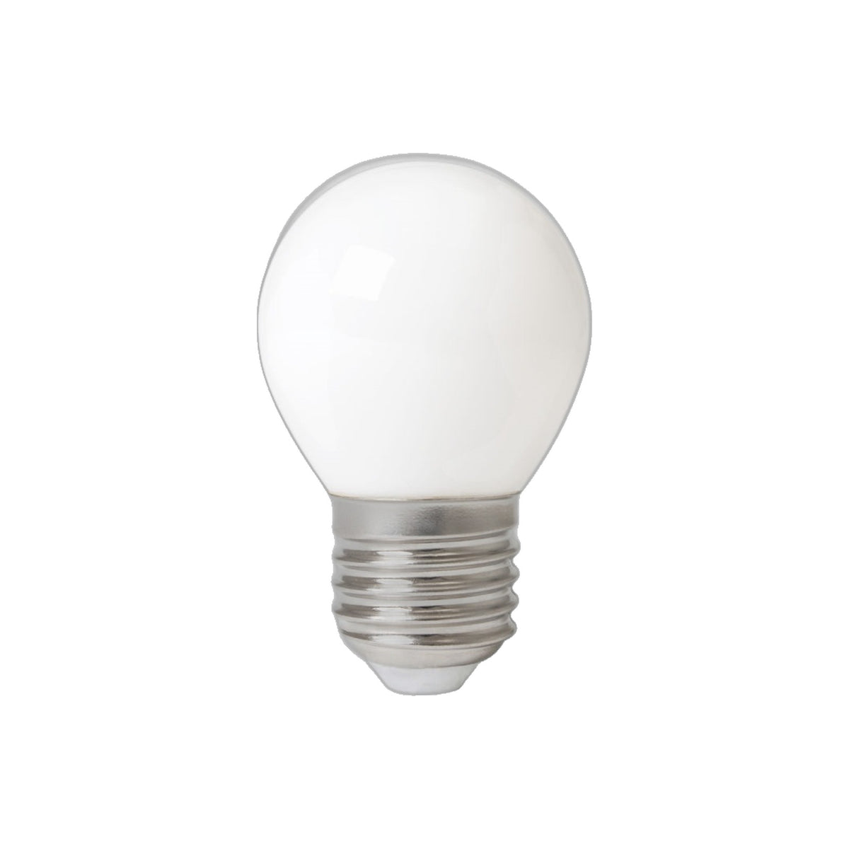 Ampoule LED en globe de verre blanc avec son culot à vis E27