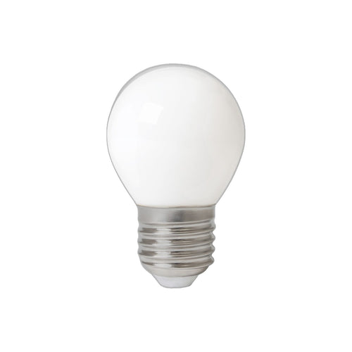 Ampoule LED en globe de verre blanc avec son culot à vis E27