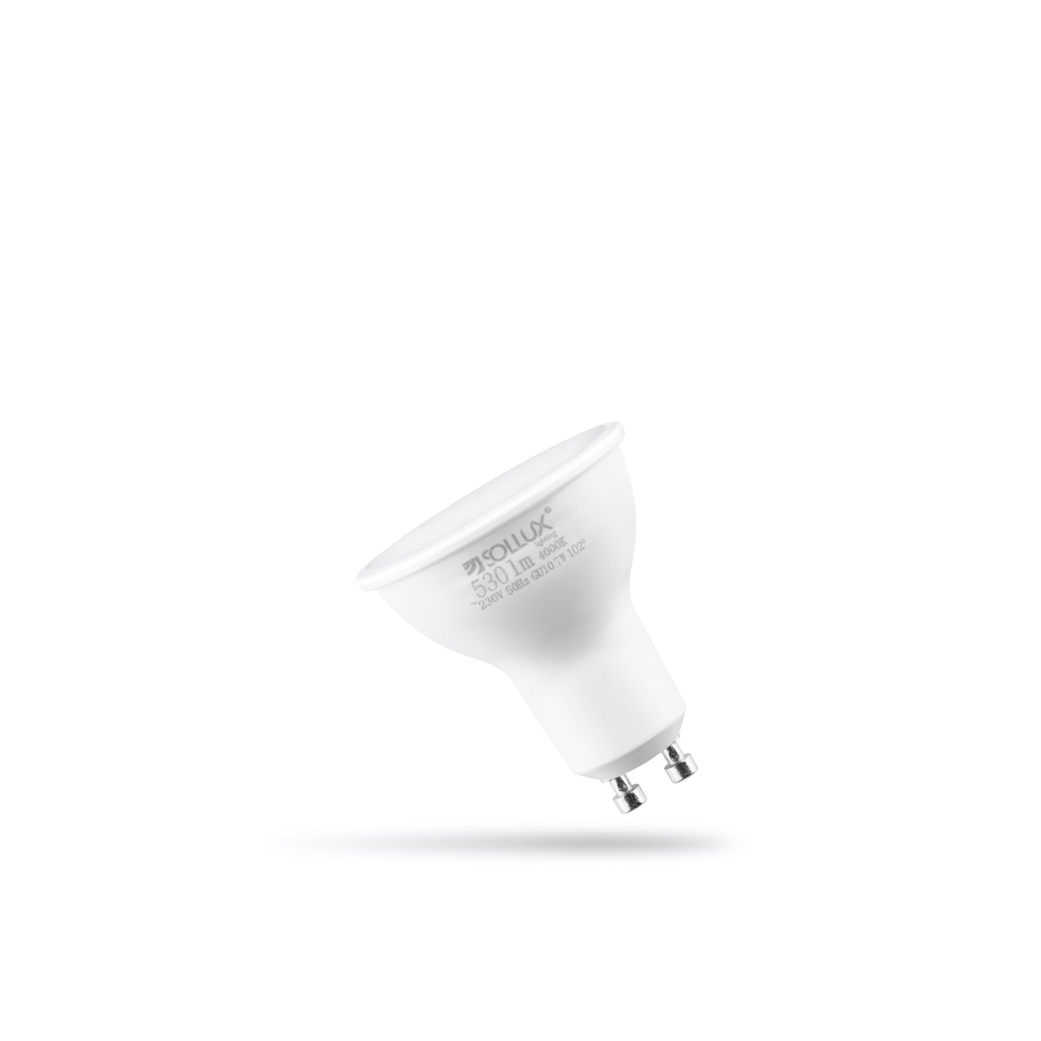 Ampoule LED GU10 blanc neutre spot à réflecteur, culot GU10, sur fond blanc