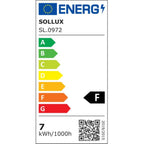 Étiquette énergie classe F de l'ampoule LED GU10 blanc chaud 3000 K 7 W 510 lm