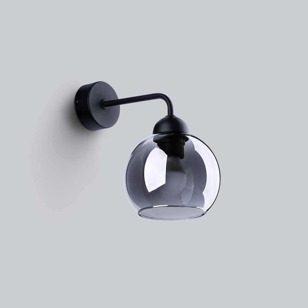 Applique Alino verre fumé E27 de profil