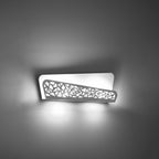 Applique Aliza acier blanc allumée, lumière vers le haut et le bas