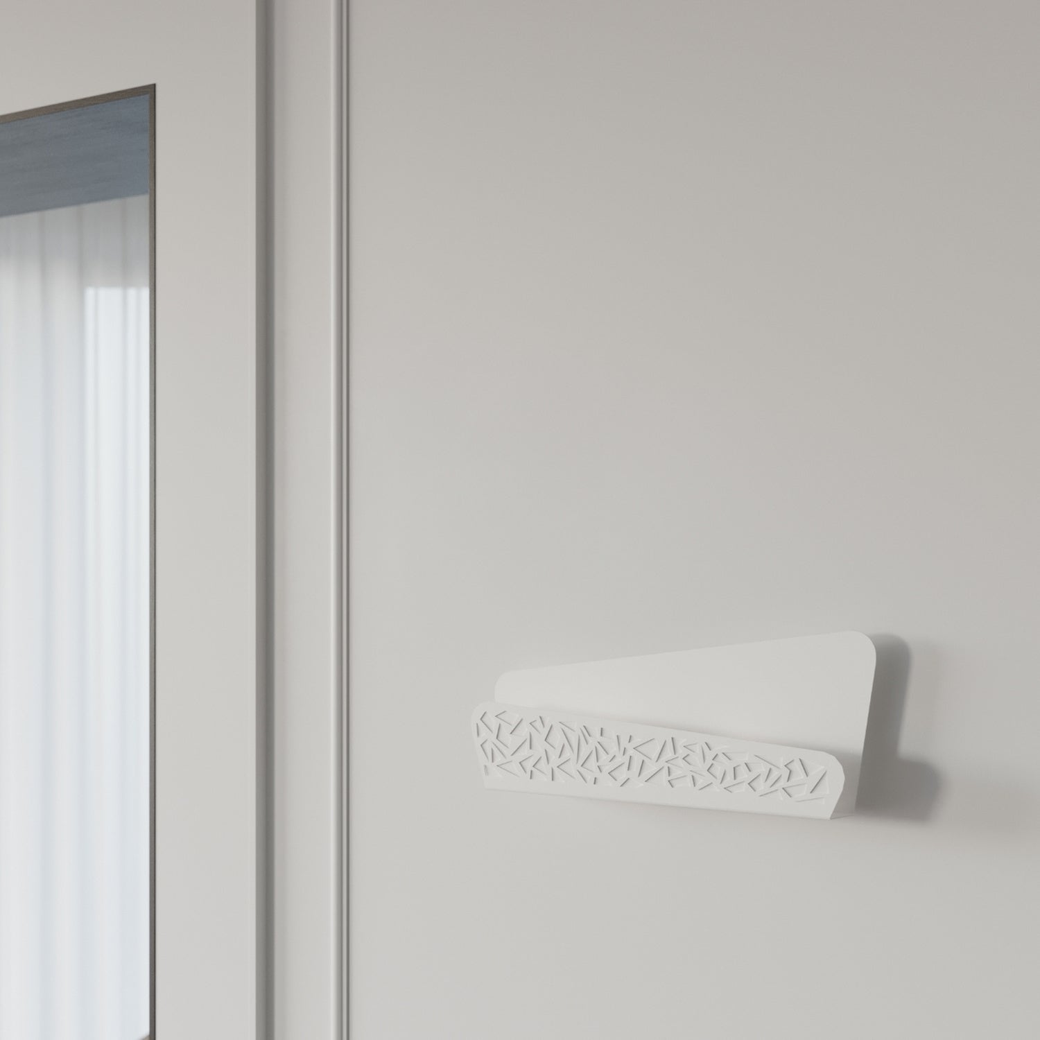 Applique Aliza acier blanc, double halo sur le mur
