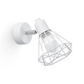 Applique Artemis acier blanc, spot orientable à abat-jour cage diamant en fil métallique, ampoule E14