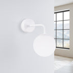 Applique Astral 1 boule opale acier blanche G9 de profil