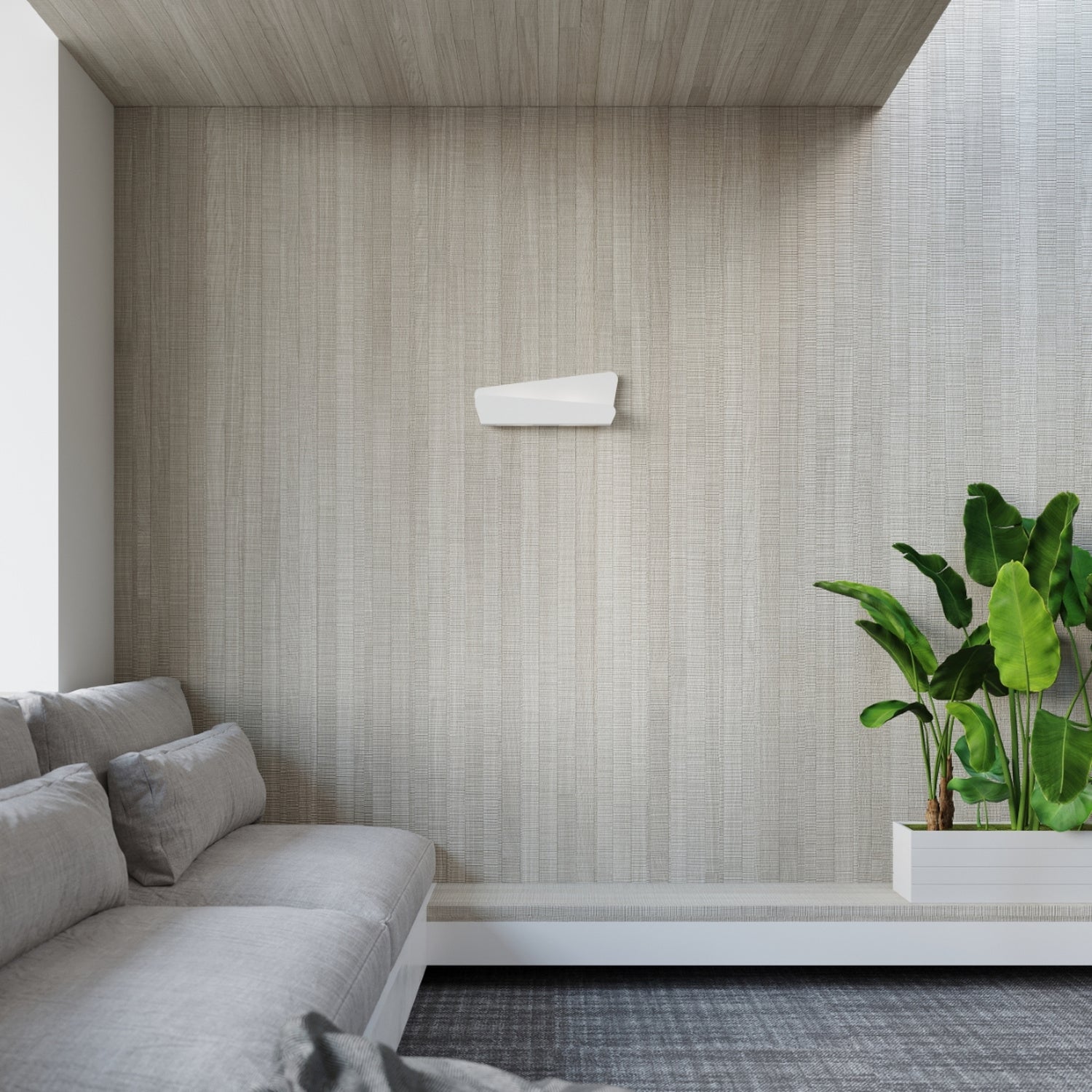 Applique Bascia acier blanc dans un intérieur contemporain