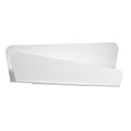 Applique Bascia acier blanc, deux plaques galbées décalées, épurées