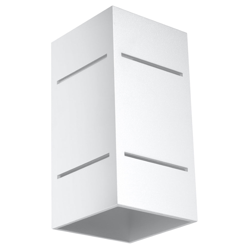 Applique Blocco, un bloc rectangulaire en aluminium blanc