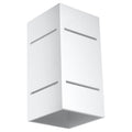 Applique Blocco, un bloc rectangulaire en aluminium blanc