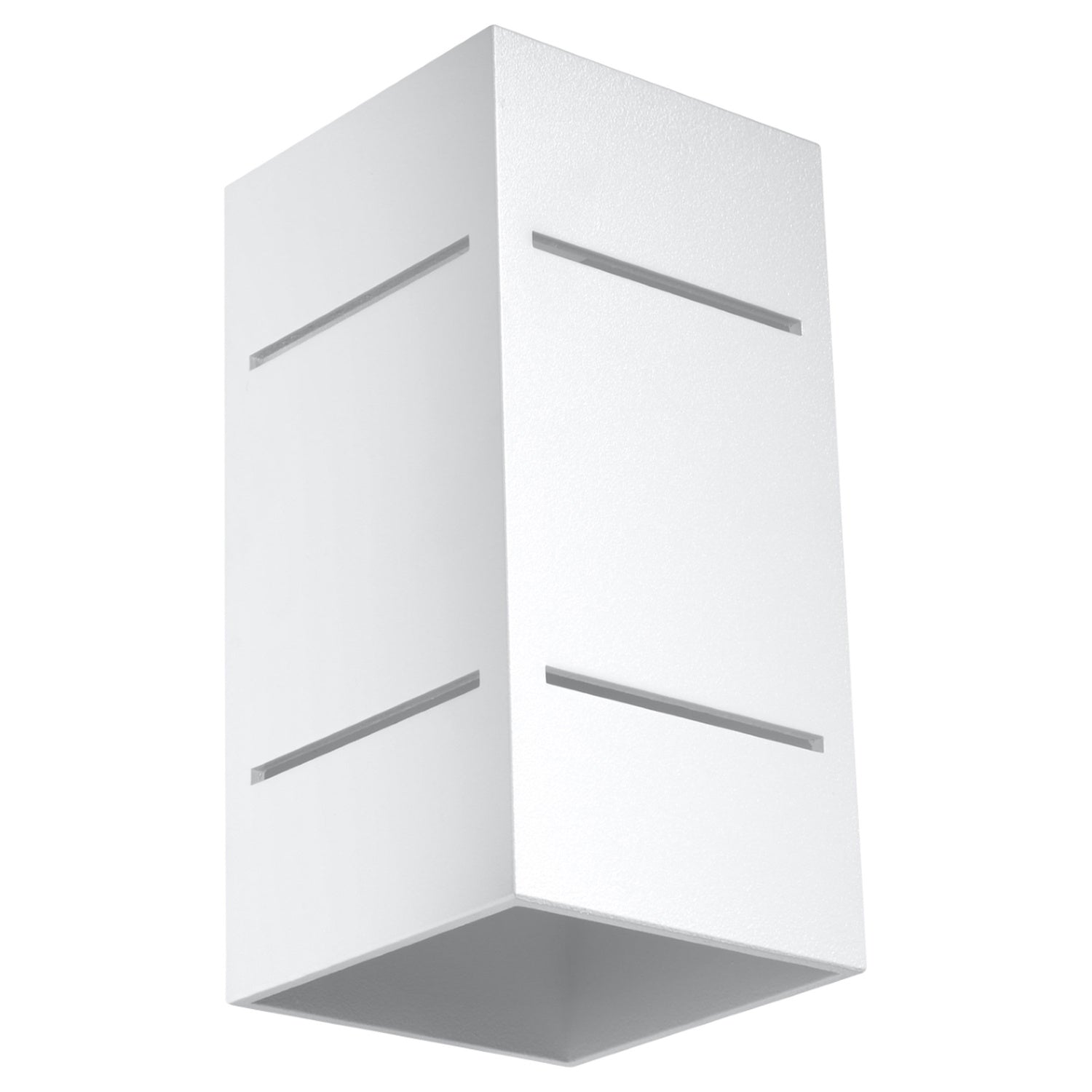 Applique Blocco, un bloc rectangulaire en aluminium blanc
