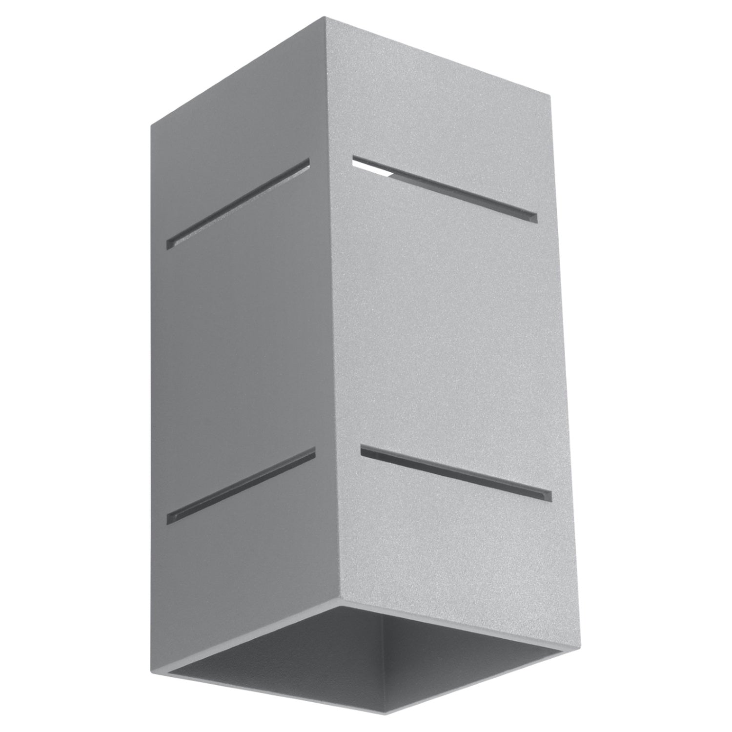 Applique Blocco, un bloc rectangulaire en aluminium gris