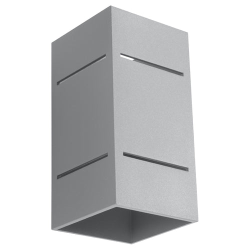 Applique Blocco, un bloc rectangulaire en aluminium gris