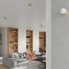 Applique Boomo bois et verre opale G9 en ambiance