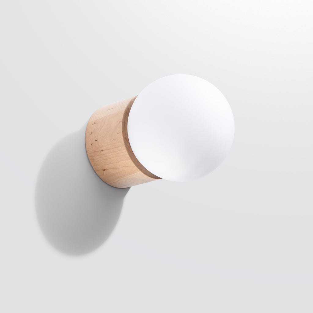 Applique Boomo bois et verre opale G9 de profil