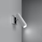 Applique Direzione acier blanc allumée, faisceau orientable